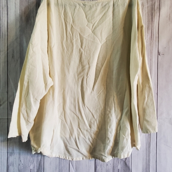 Soft Surroundings sz 2X cream pullover high low shirt 3/4 sleeve - Picture 5 of 7